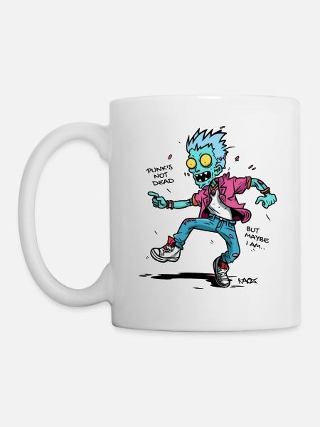 Punk ist nicht tot, aber ich: Punker Zombie - Tasse - Weiß