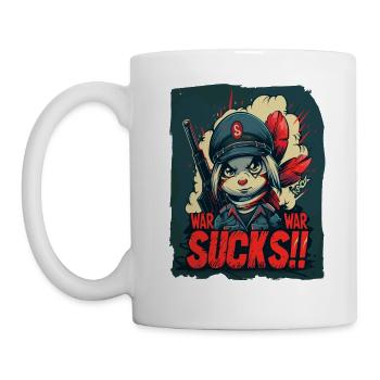 Soldier Bunny Girl: War is crap - Mug - white - Left