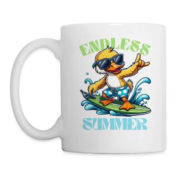 Été Surf Canard Vacances Mer Vague Plage Cool - Mug blanc - blanc - Gauche