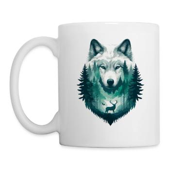 Loup Désert Animal Sauvage Forêt Nature Meute De Loups Cool - Mug blanc - blanc - Gauche