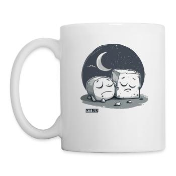 Cute Sleepy Tofu and the Moon - Mug - white - Left