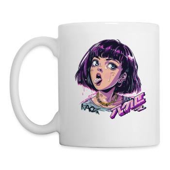 Naughty rich anime girl - Mug - white - Left