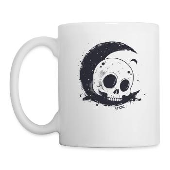 Sleeping skull skull on the moon - Mug - white - Left