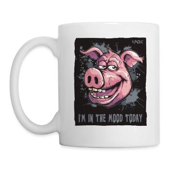in the mood today, seductive pig - Mug - white - Left