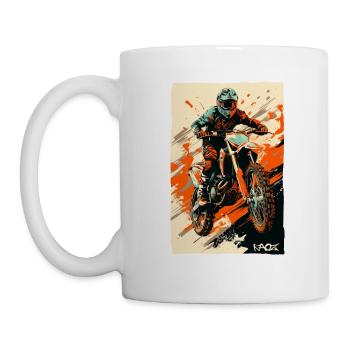 Moto Bike: Motocross Biker - Tasse - Weiß - Links