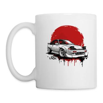 Cool Old School Japanese Flag JDM Car - Mug - white - Left