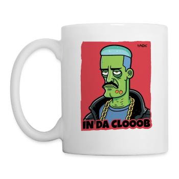 Dessin animé drôle cool de gars de gang dans le club - Mug blanc - blanc - Gauche