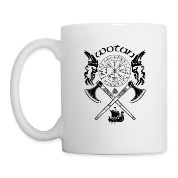 Wotan-VIKING-Viking SYMBOLES-RUNES VIKINGS - Mug blanc - blanc - Gauche