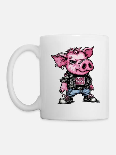 Das Punk Schwein - Tasse - Weiß