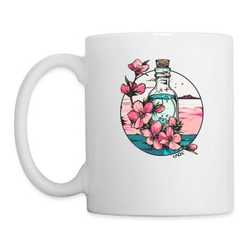 Pink Flowers: Beautiful Nature in a Bottle - Mug - white - Left
