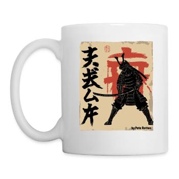 Japan japanischer vintage retro Samurai - Tasse - Weiß - Links