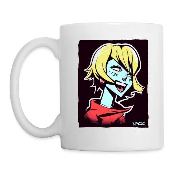 Cooles und glückliches Anime-Mädchen - Tasse - Weiß - Links