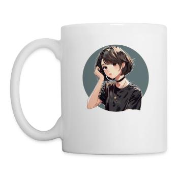 Casual Cool Japonais Anime Girl - Mug blanc - blanc - Gauche