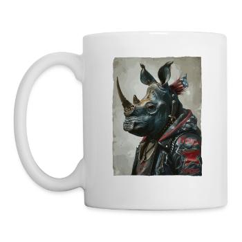 Patriotischer Punk-Nashorn - Tasse - Weiß - Links