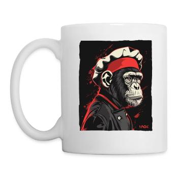 Affe-Küchenchef und Affen-Koch - Tasse - Weiß - Links