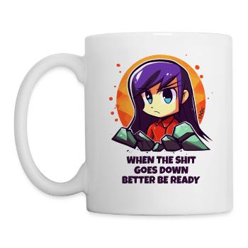 Angry, funny anime girl: better be ready - Mug - white - Left