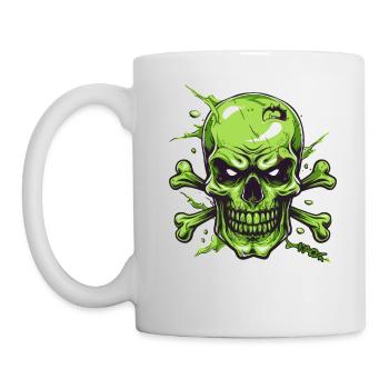 Angry Green Skull - Mug - white - Left