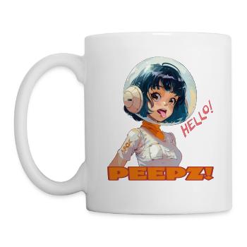 Astronauten-Mädchen: Hallo Leute - Tasse - Weiß - Links
