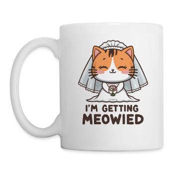 I'm Getting Meowied Bridal Cat JGA Kawaii Cat - Mug - white - Left