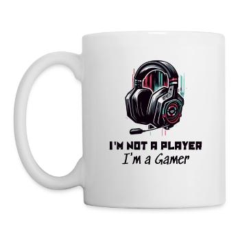 I'm not a Player but a Gamer Sayings Shirt - Mug - white - Left