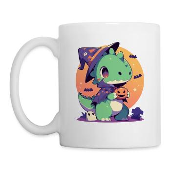 Dinosaure mignon d’Halloween - Mug blanc - blanc - Gauche