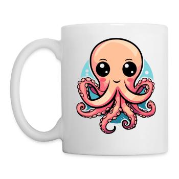 Mignon pieuvre kawaii - Mug blanc - blanc - Gauche