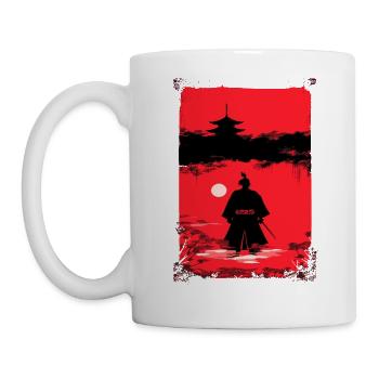 Samurai im Mondlicht - Tasse - Weiß - Links