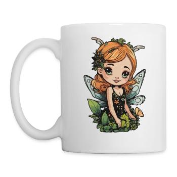 Blühende Waldfee – Süßer Naturgeist - Tasse - Weiß - Links