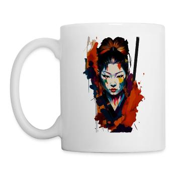Samurai Warrior - Splash Art - Mug - white - Left