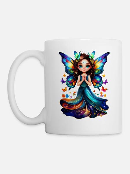Bezaubernde Schmetterlingsfee - Tasse - Weiß
