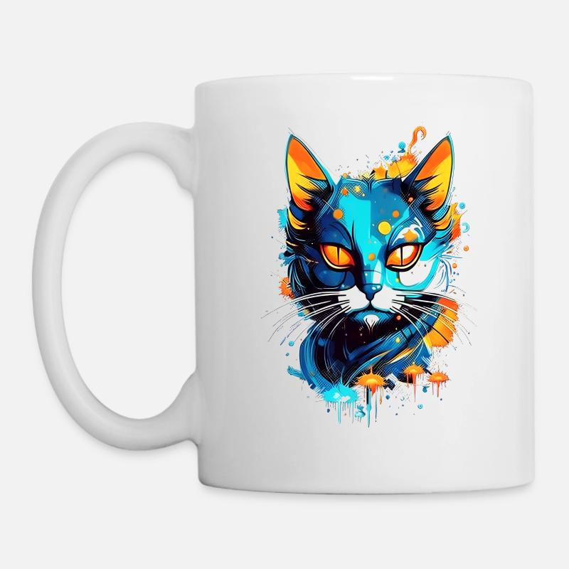 Colorful space cat - Mug - white