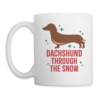 Dackel durch den Schnee - Tasse - Weiß - Links