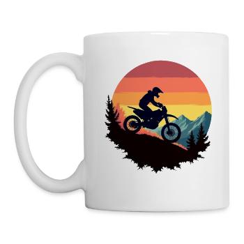 Motocyclette. Motards au look rétro. - Mug blanc - blanc - Gauche