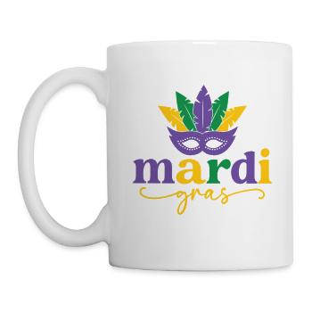 Mardi Gras Maske - Tasse - Weiß - Links