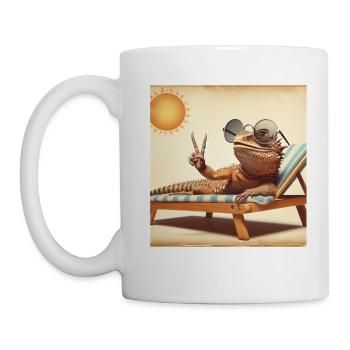 Bartagame - Bearded Dragon Geschenk - Tasse - Weiß - Links