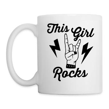 Dieses Mädchen rockt - Tasse - Weiß - Links
