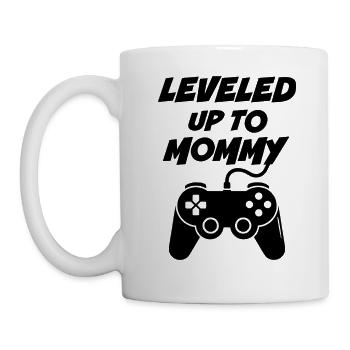 Levelled up to Mommy - Mug - white - Left