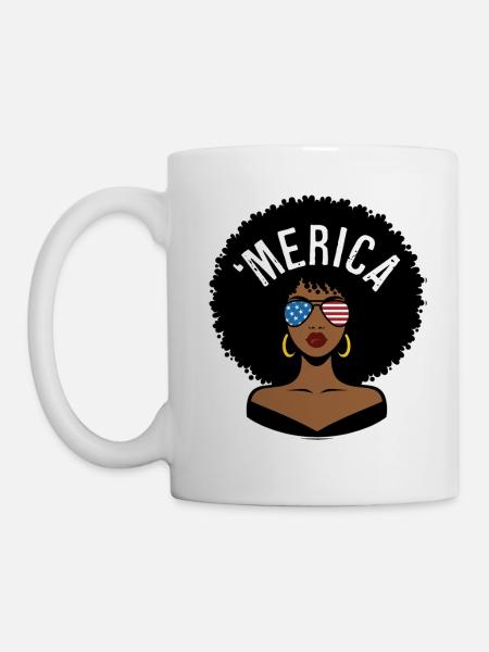"merica Afro - Tasse - Weiß