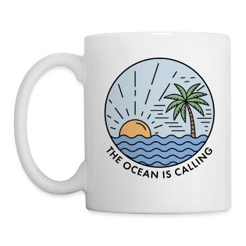 Der Ozean ruft - Tasse - Weiß - Links