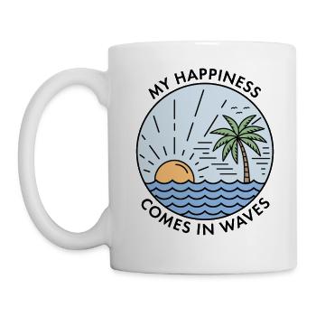 Mon bonheur vient par vagues - Mug blanc - blanc - Gauche