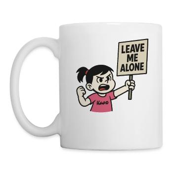 Laisse-moi tranquille : Fille en colère - Mug blanc - blanc - Gauche