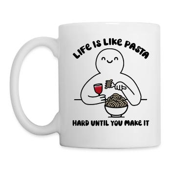 Life is like pasta hard until you make it - Mug - white - Left