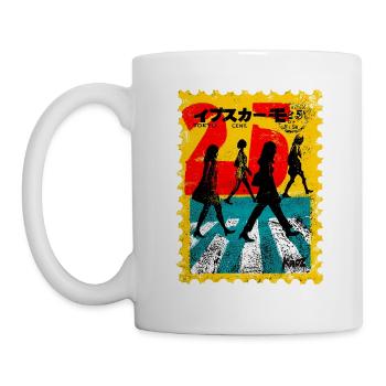 Tokio Zebrastreifen – Retro Briefmarke - Tasse - Weiß - Links