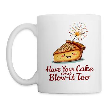 Süßer Apfelkuchen - Tasse - Weiß - Links