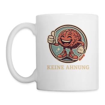 Keine Ahnung Gehirn - Tasse - Weiß - Links