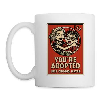 You're adopted – Just kidding... perhaps - Mug - white - Left