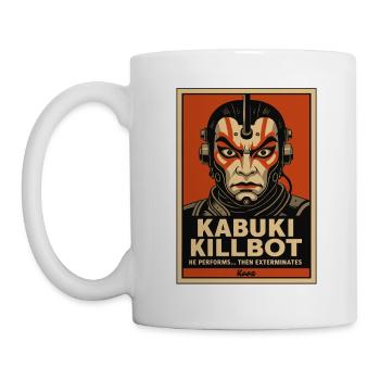 Kabuki Killbot – Theater trifft Sci-Fi - Tasse - Weiß - Links