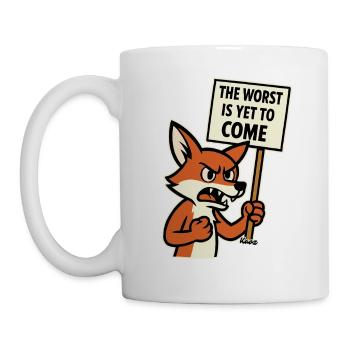 Un renard en colère proteste et met en garde - Mug blanc - blanc - Gauche