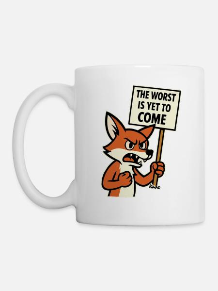 Wütender Fuchs protestiert und warnt - Tasse - Weiß