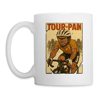 Tour de Pain – Radfahrer am Limit - Tasse - Weiß - Links